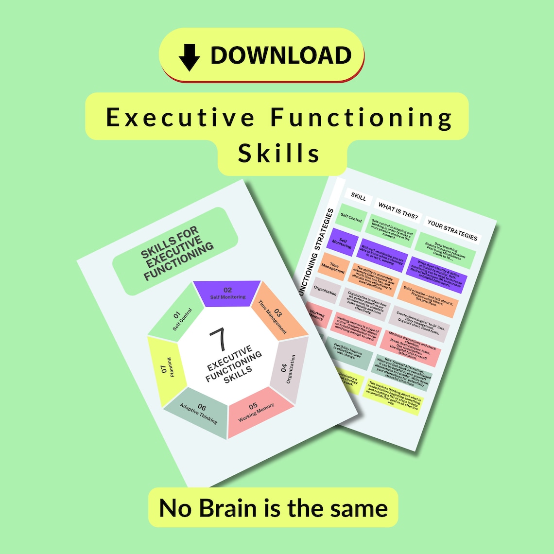 Executive Functioning Skills PDF: Neurodiversity Strategies (digital ...