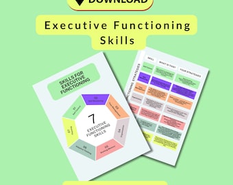 Executive Functioning Workbook for Adults, Adult ADHD, ADHD Late Diagnosis, Neurodiversity, Therapy Journal, Emotional Regulation