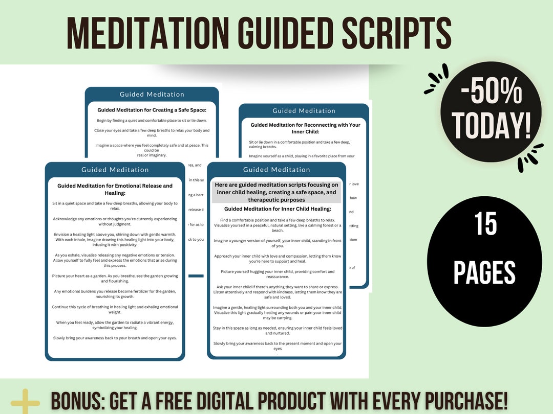 Guided Meditation Scripts Printable, Meditation Script for Therapists ...