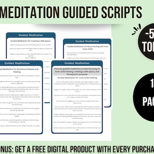 Peut inclure: Un téléchargement numérique de 15 pages de scripts de méditation guidée pour créer un espace sûr, libérer les émotions, guérir et se reconnecter avec son enfant intérieur. Le texte comprend les expressions "Méditation guidée" et "-50% AUJOURD'HUI !"