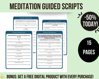 Guided Meditation Scripts Printable, Meditation Script for Therapists, Inner Child Healing, Trauma Healing Meditation, PDF Download