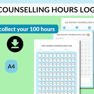 Counselling hours log/100 hours for counselling/Counselling students counselling log