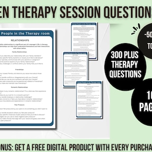 Teen Therapy Session Questions, Cheat Sheet of Probing Questions that Engage Teens, School Counsellor, Teen Mental Health, Teenagers support