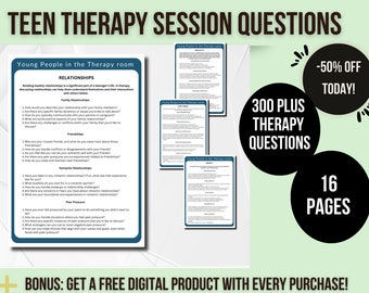 Teen Therapy Session Questions, Counselor Cheat Sheet (PDF)