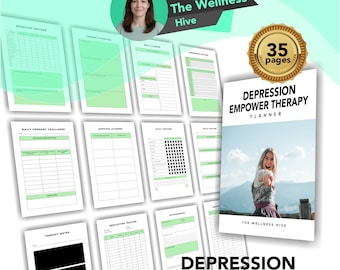Depression Journal Printable, CBT Therapy Workbook, Mental Health Planner, Mood Tracker, Depression Worksheets, Therapist, Digital Download