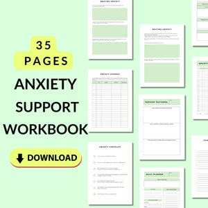 Anxiety Planner Printable, CBT Worksheets, Coping Skills Workbook, Mental Health Planner, Anxiety Journal, Therapist Tools, Coping Cards PDF