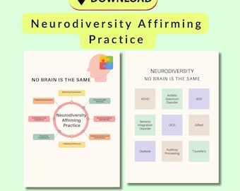 Neurodiversiteitsbevestigend werkboek therapiebegeleiding, autismespectrum ADHD neurodivergent, pda ontmaskering werkbladen, burn-out ASS-tool