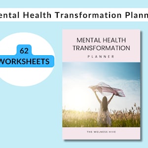 Mental Health Planner/62 Worksheets for Wellbeing/mental health workbook/PDF/instant download
