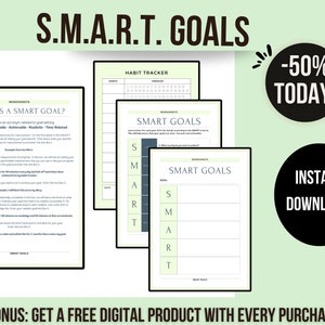 Smart Goals, Smart goal tracker, Smart Goal Ideas, Habit Tracker