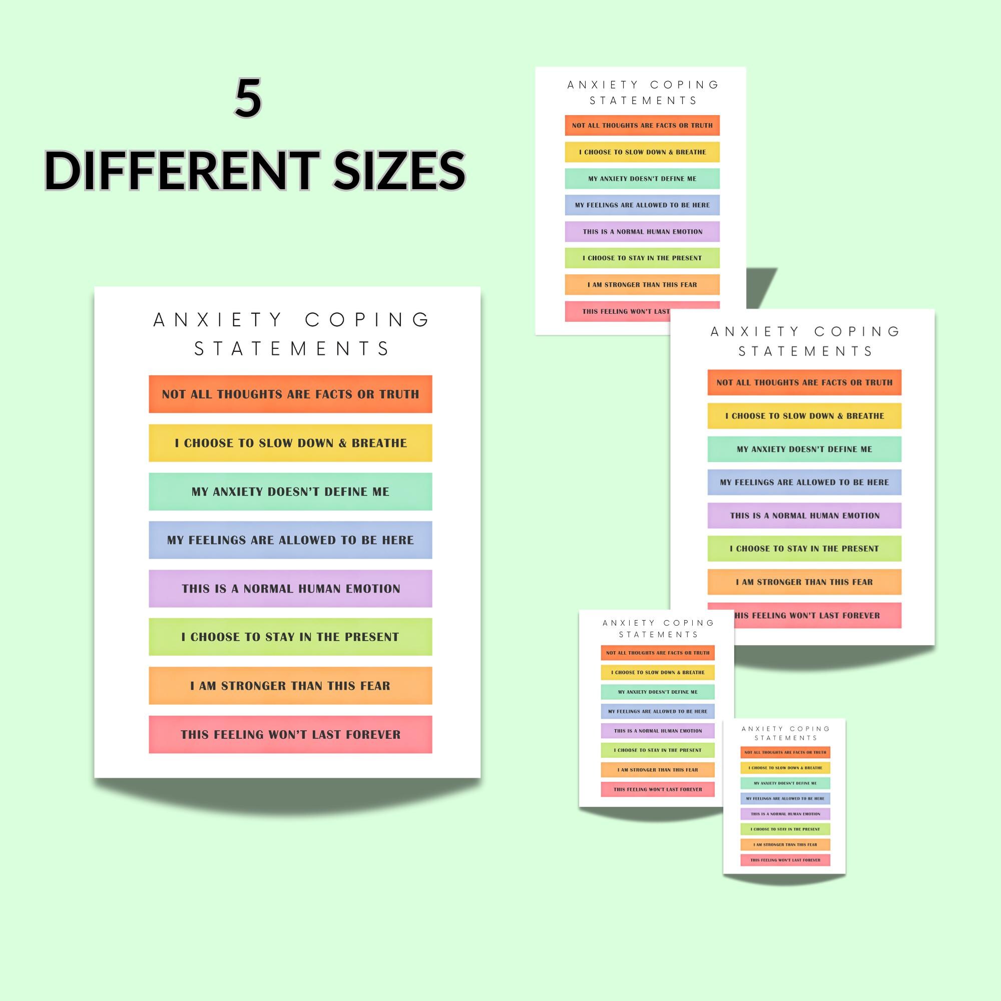 Anxiety Coping Statements – Printable Affirmations for Stress Relief ...