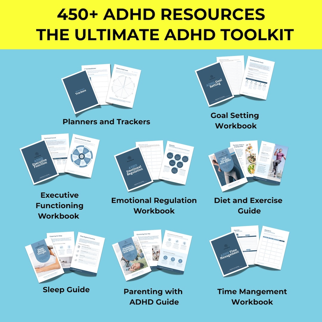 450+ ADHD Executive Functioning Worksheets, Executive Function Bundle ...