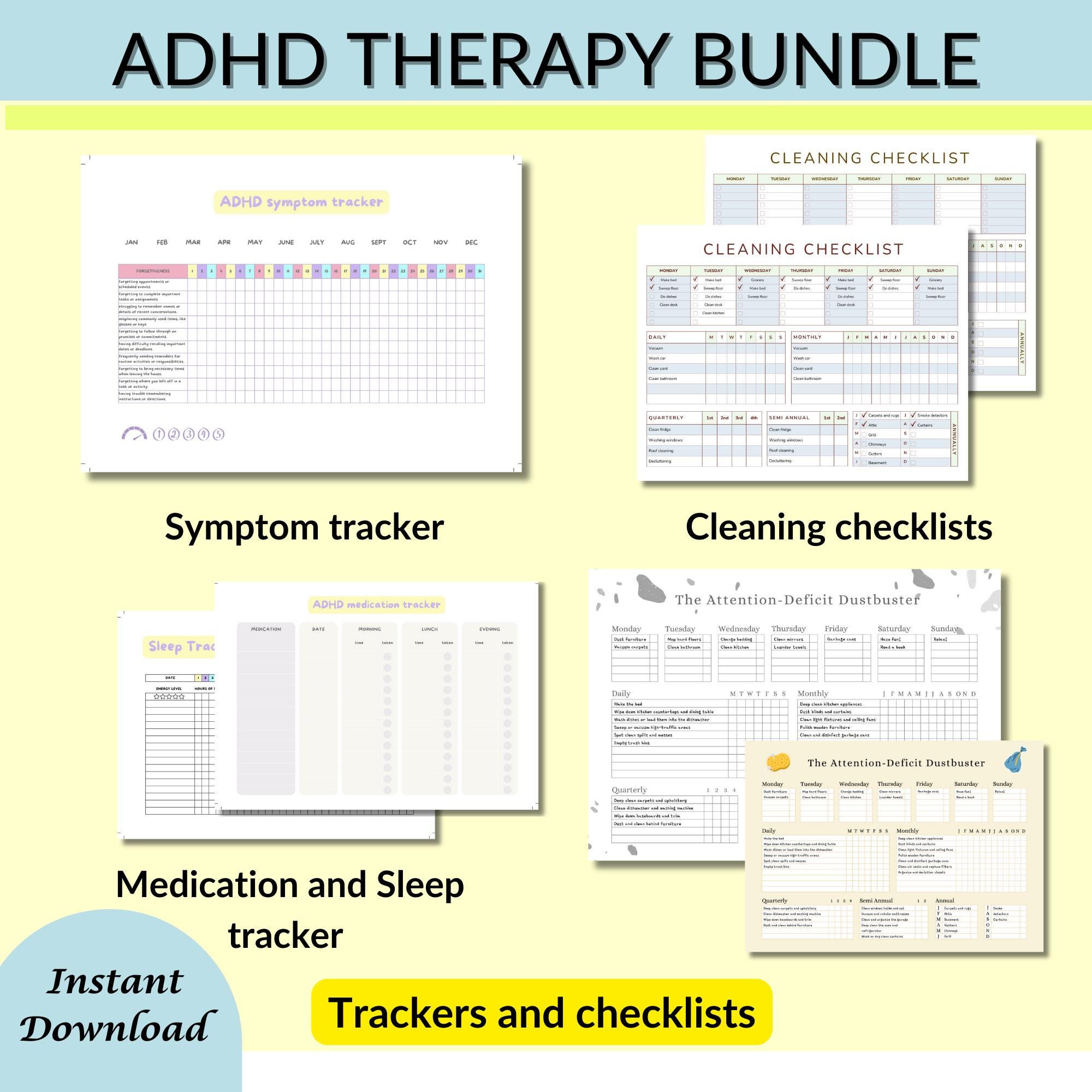 ADHD Executive Functioning Skills Strategies Psychoeducation Worksheets ...