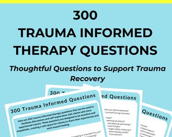 300 Trauma-bezogene Therapiefragen, Trauma-Arbeitsblätter, Therapiehinweise, Heilungs-Arbeitsmappe, psychische Gesundheit PDF, druckbare Ressource