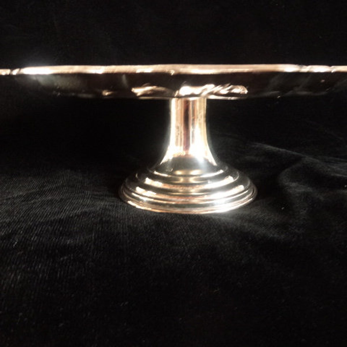 Silver Tray Cake Stand With Server