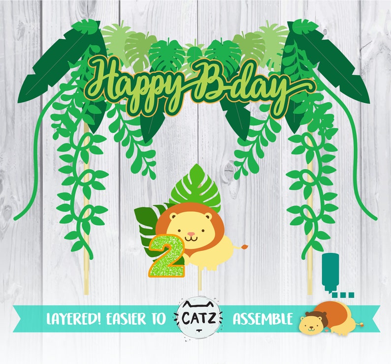 Download Jungle birthday svg file printable PDF cricut dxf eps | Etsy