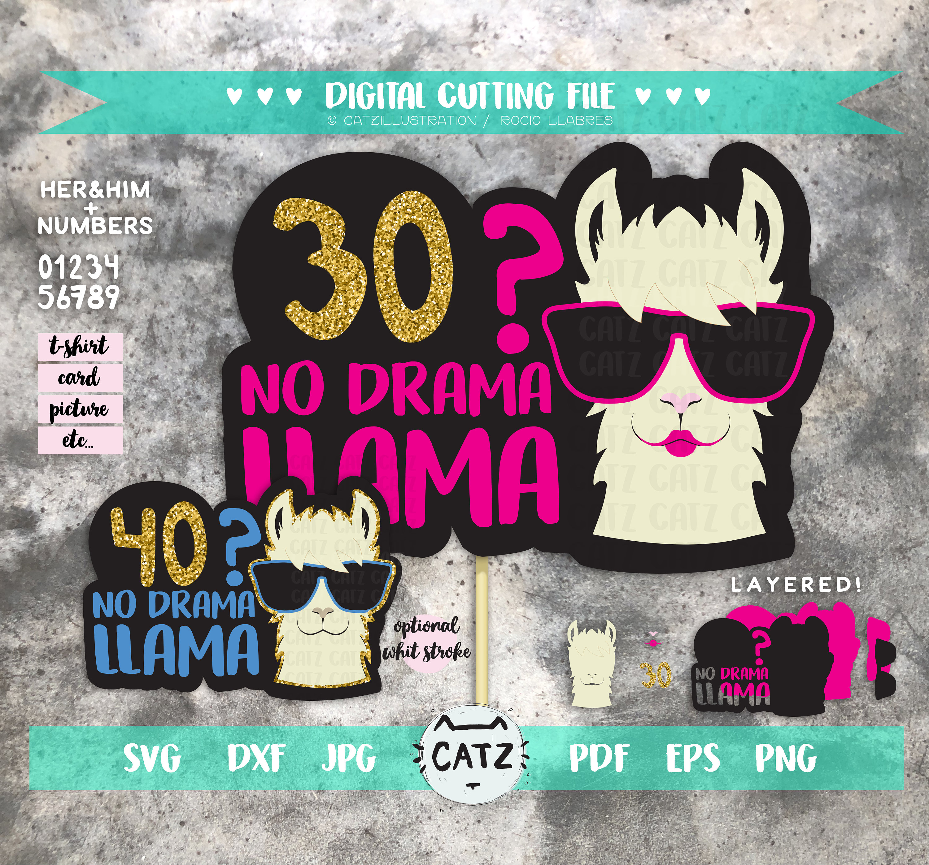 Download No drama llama cake topper birthday svg cutting file for ...
