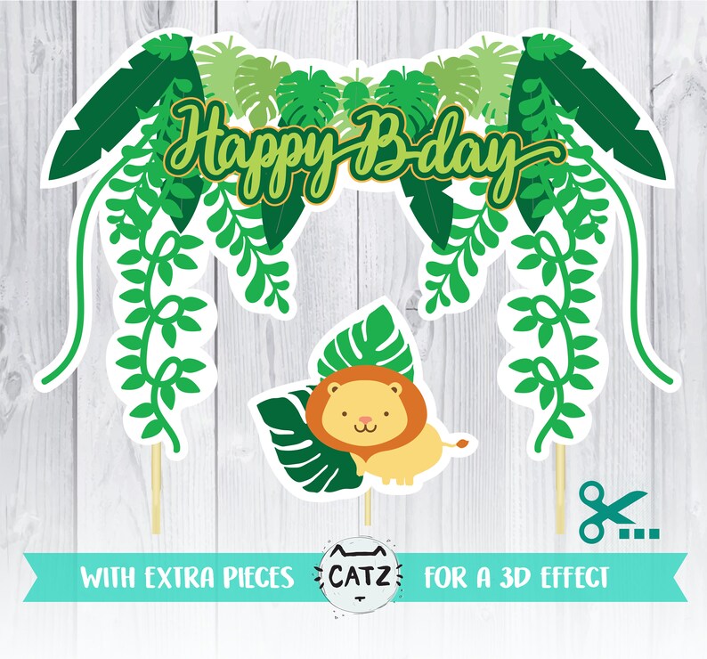 Download Jungle birthday svg file printable PDF cricut dxf eps | Etsy