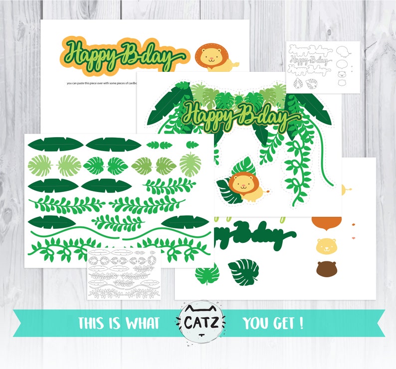 Download Jungle birthday svg file printable PDF cricut dxf eps | Etsy