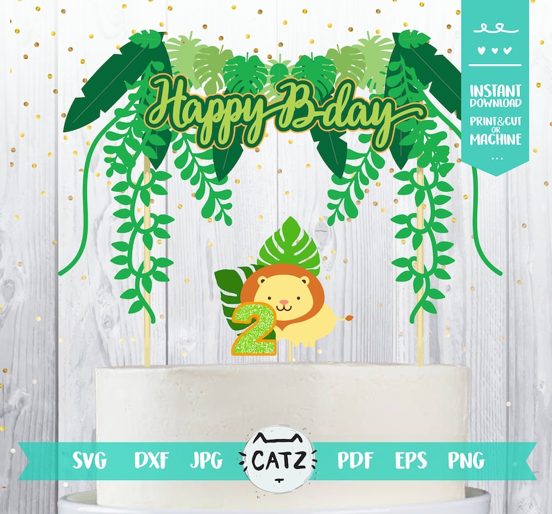 Download Jungle birthday svg file printable PDF cricut dxf eps | Etsy