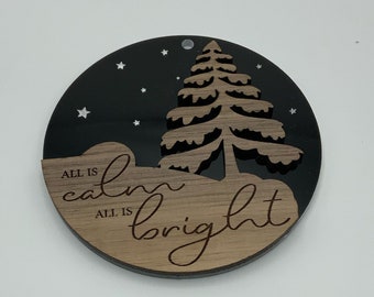 All is Calm All is Bright Christmas Ornament