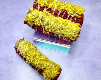 Dragon's Blood Sage & Cornflowers Smudge Stick | Sage Bundle for Ceremony, Meditation, Altar, Home Cleansing