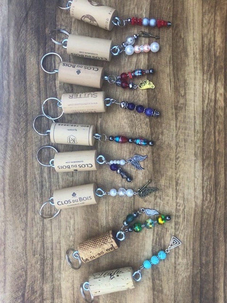 Wine Cork Keychains Housewarming Gift Wine Lover Quirky Etsy