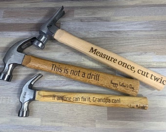 Father's Day Engraved Hammer, Personalized Hammer, Engraved Hand Tool