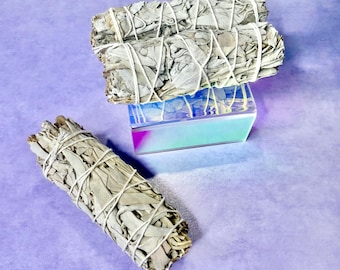 White Sage Bundle | White Sage Smudge Stick with Dried Flowers | Sage Bundle for Ceremony, Meditation Altar, Ritual