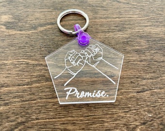 Pinky Promise, Pinky Swear, Best Friend Gift, Personalized Keychain, Custom Keychain, Wood Keychain, Boyfriend Gift, Girlfriend Gift