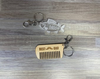 Father's Day Engraved Keychain, Personalized father's keychain