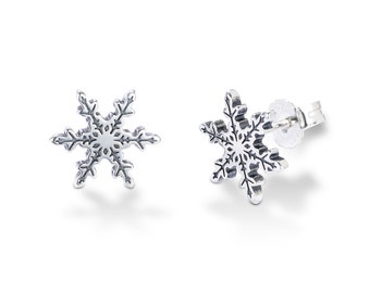 Earrings for Christmas Snowflakes Earring Studs Fashion Jewellery for Women Sterling Silver Gift