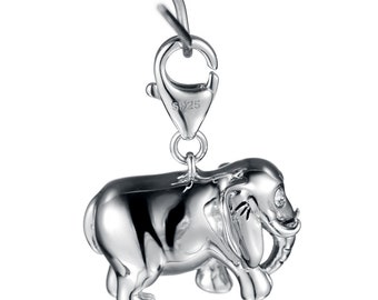 Encanto de elefante para la pulsera collar colgante o anillo de la llave- plata de ley 925 regalo para las mujeres o niñas plata rosa oro 18ct oro primavera