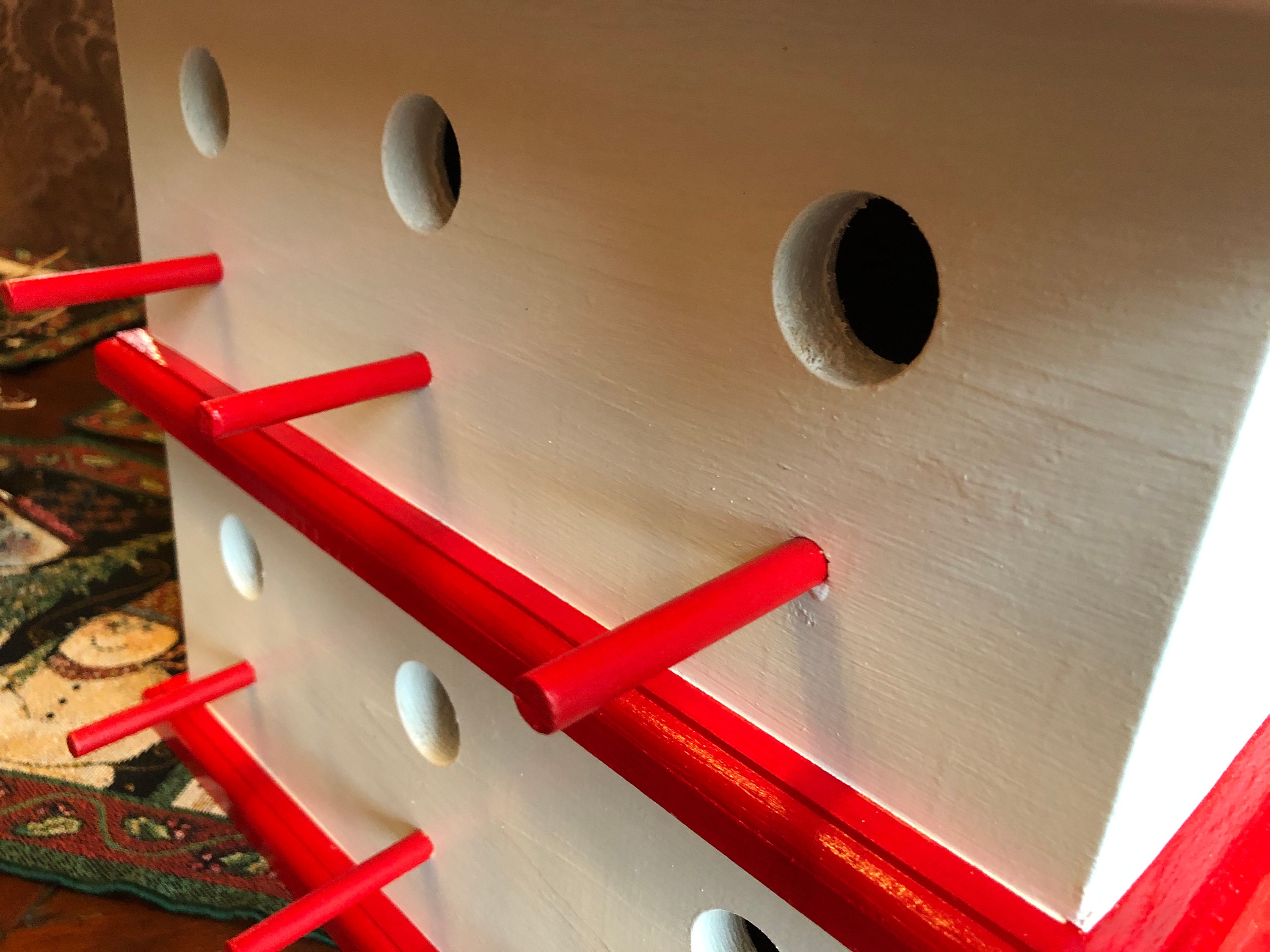 Purple Martin Birdhouse // Red or Green Trim // Handmade in Etsy