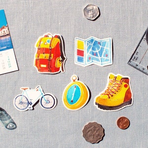 5 Stück Camping und Wandern Sticker Pack