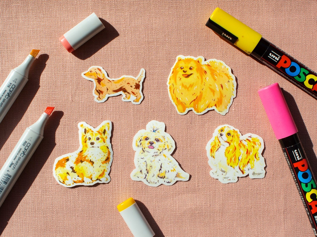5 PCS Small Dogs Sticker Pack - Etsy