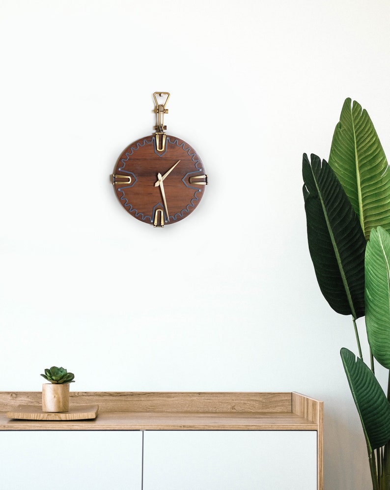 Wall clock wood clock wall hanging minimal clock living Etsy
