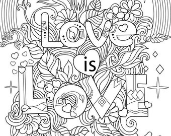 Pride coloring page Love is Love