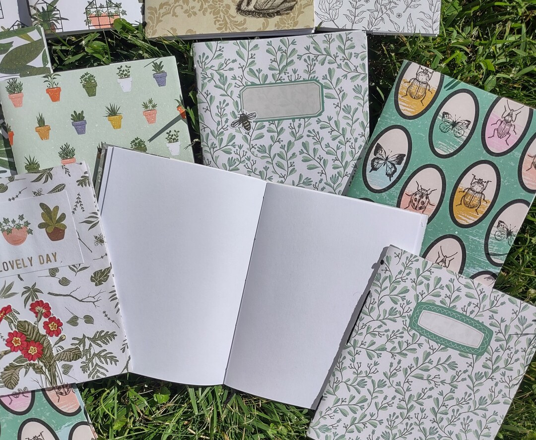Mini Journal Notes Handmade Mini Journals/notebooks/sketchbooks (greens) - Etsy
