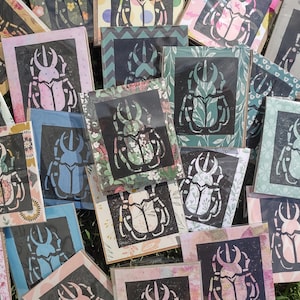 Beetles Block Print