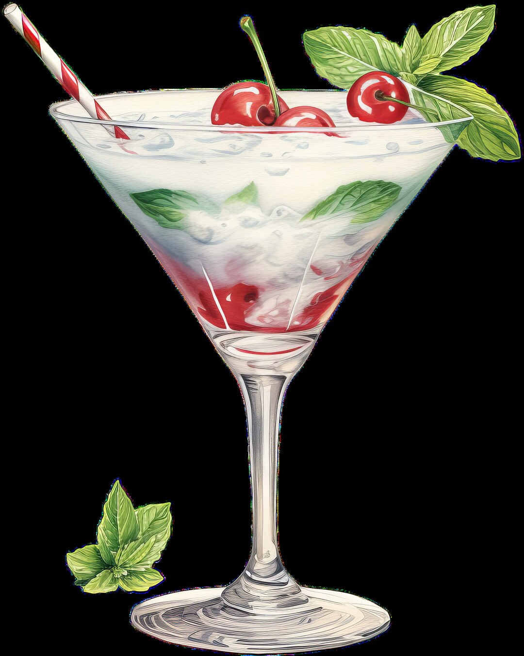 Christmas Cocktails PNG Bundle, 8 Files Etsy