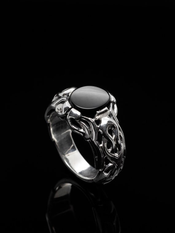 Man Silver Onyx Ring Handmade Sterling Silver Signet Ring Etsy Man Silver Onyx Ring Handmade Sterling Silver Signet Ring Etsy