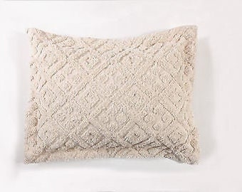 Diamond Tufted Chenille Pillow Sham, 100% Cotton