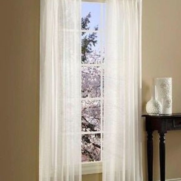 Splendor Batiste Curtains Pinch Pleated Sheer Draperies