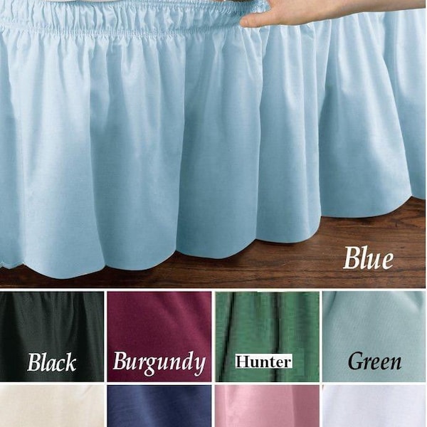 Wrap Around Bed Skirt, Dust Ruffle, Standard 14" Drop