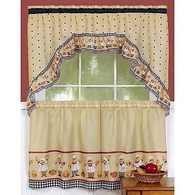 .com: Chef Kitchen Decor and Accessories Window Curtains Panels with  Silver Grommet,Chef Gnomes Checkered Black White Red Plaid Kitchen Cafe  Curtain Draperies for Bedroom/Laundry/Living Room : Home & Kitchen