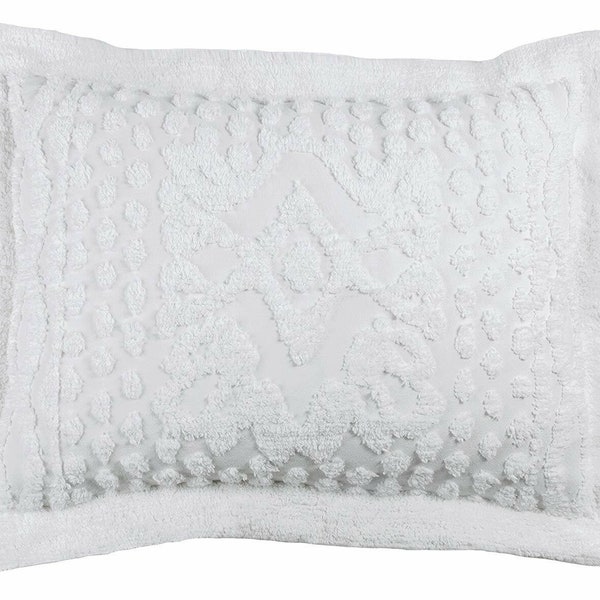 Kingston Tufted Chenille Pillow Sham, 100% Cotton