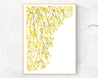 Yellow Wall art: Botanical Art Print - Yellow home decor