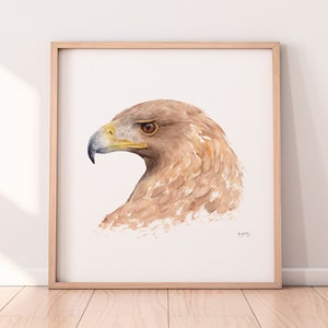 Golden Eagle print, Birds of prey picture, Bird prints, Eagle wall art, Animal illustration, Watercolour painting, wildlife art home decor