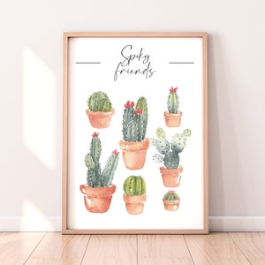 Aquarell Kaktus Druck | Botanische Wandkunst | Wüstenkunst | Kaktus und Sukkulenten Poster | Kaktusmalerei | Wüste Wanddekor | Kaktuskunst