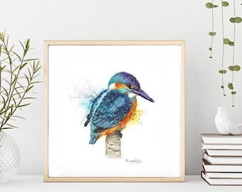 Kingfisher Print: British Bird wall Art Print